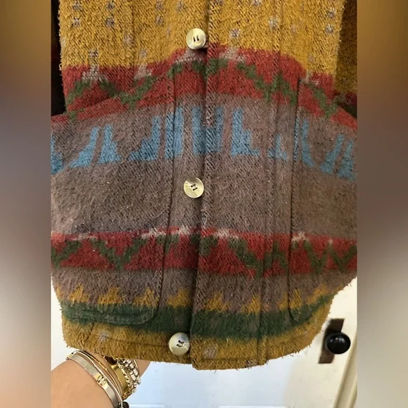 Vintage southwestern Multicolor Patterned Men's Jacket size M - Picture 2 of 15